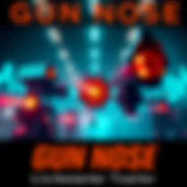 An eye-catching scene from the GUN NOSE Kickstarter trailer featuring striking visuals and dynamic art style.