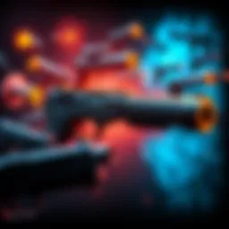 A collection of different gun sound effect icons representing their various uses in web media.