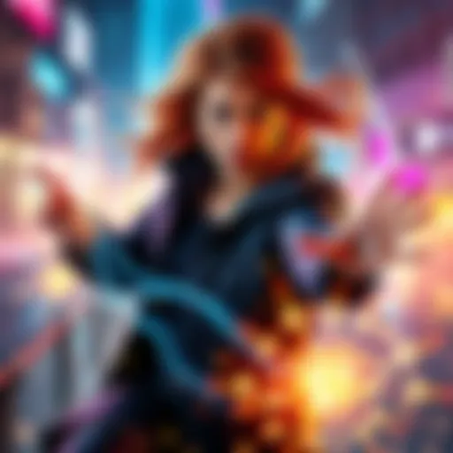 Gwen Tennyson using her magical powers in a colorful scene
