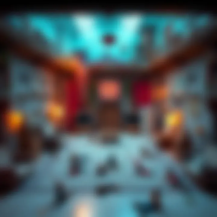 A visual representation of the decline of Habbo Hotel showing empty virtual rooms, faded decorations, and scattered avatars, symbolizing loss of interest among players.