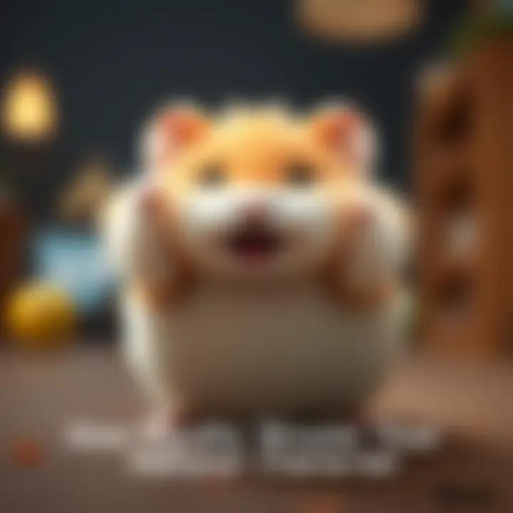A cute, fluffy hamster character showcasing squash and stretch animation techniques, emphasizing its softness and bounciness while in playful motion.