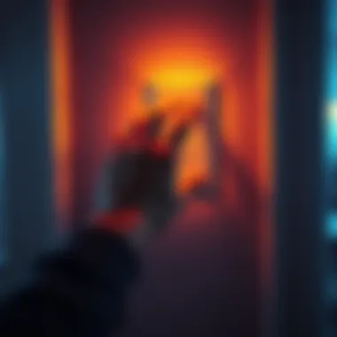 A person reaching to turn off a light switch in a home, indicating the action to disable automatic lighting.