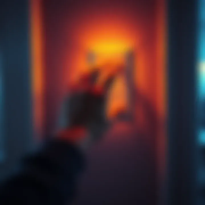 A person reaching to turn off a light switch in a home, indicating the action to disable automatic lighting.