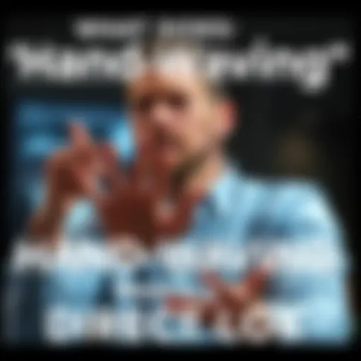 A person using hands to emphasize a point in discussion, showing gestures that suggest explanation or argument.