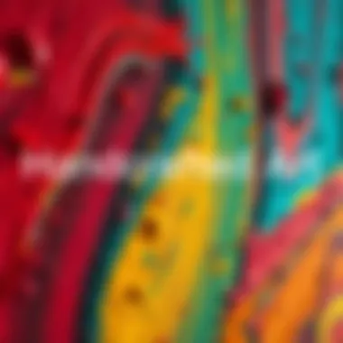 A close-up of a vibrant handmade painting with rich textures and brush strokes, representing traditional artistry