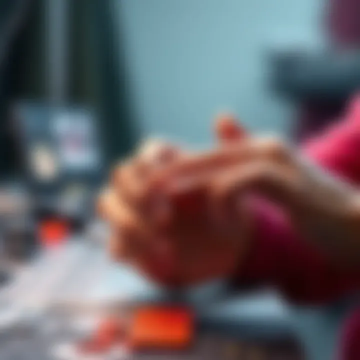 Close-up of hands working on a project, showing a subdivision technique with a focus on precision to avoid pinching