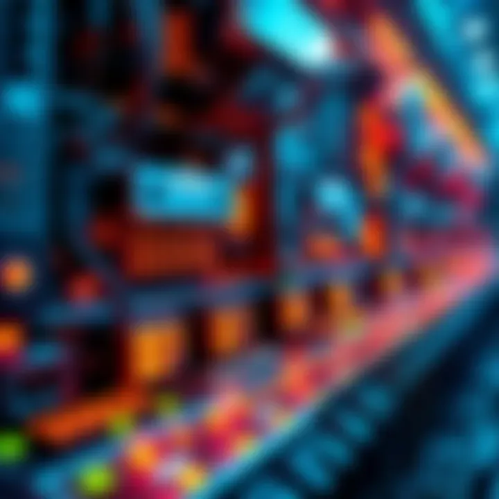 A close-up of advanced hardware capable of generating AI tokens quickly, with glowing lights and intricate components.