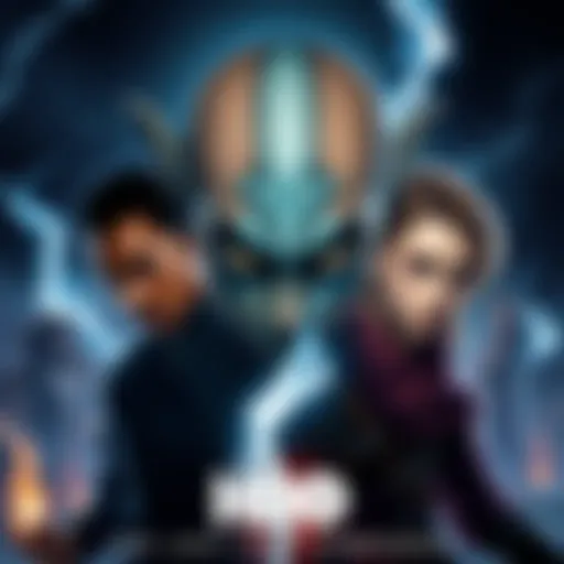 A grittier version of Avatar: The Last Airbender, featuring characters in a dark world with intense expressions and dynamic poses