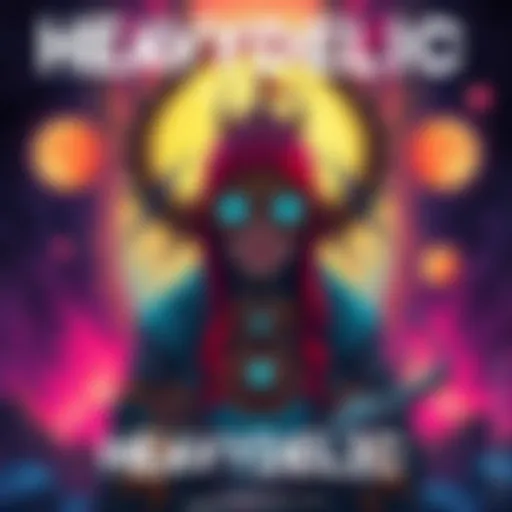 Colorful hand-drawn artwork showcasing a Slavic Synthpunk character amidst a vibrant background inspired by mythology and analog art.
