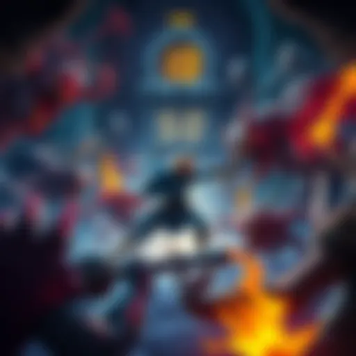 A hero fights against various monsters in a dark dungeon, with a timer showing urgency.