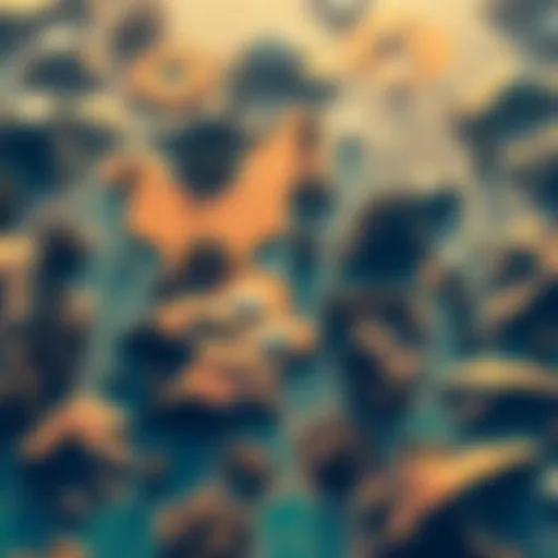 A visual representation of a hex map with various biomes like forests, deserts, and mountains