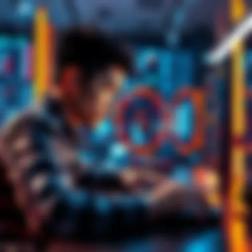 A designer using Higgsfield AI software to create motion graphics, showcasing rapid idea generation.