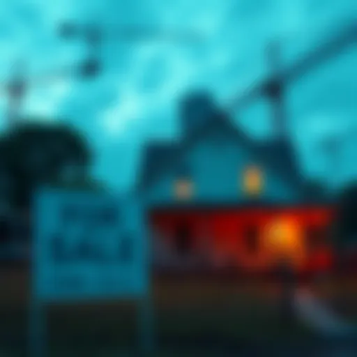A house with a 'For Sale' sign in front, surrounded by construction equipment and AI data center buildings in the background.