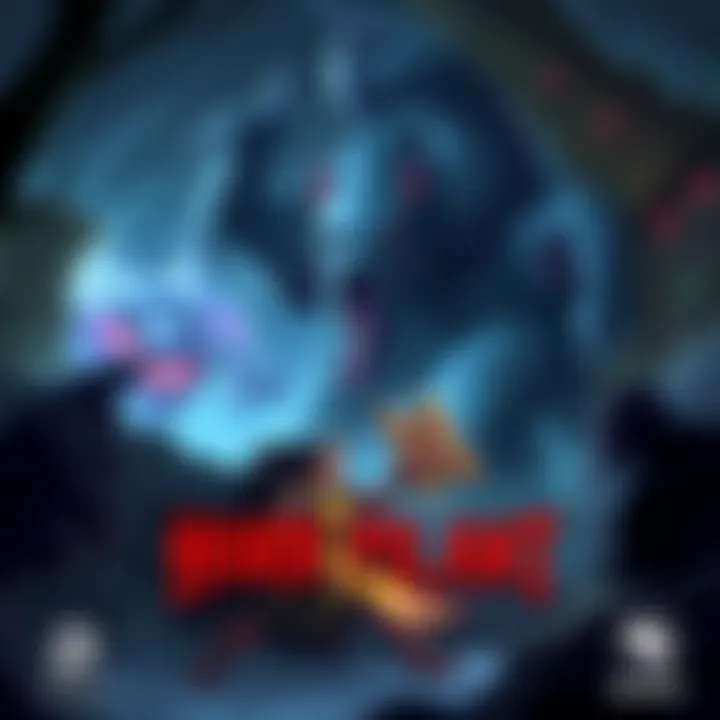 Cover illustration for Horripilant showing a dark dungeon with a warrior character fighting a monstrous creature, gear upgrades in the background, and ominous shadows.