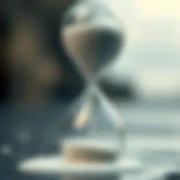An hourglass with sand slowly melting, representing the passage of time and transformation, set against a blurred background to evoke a sense of fleeting moments.