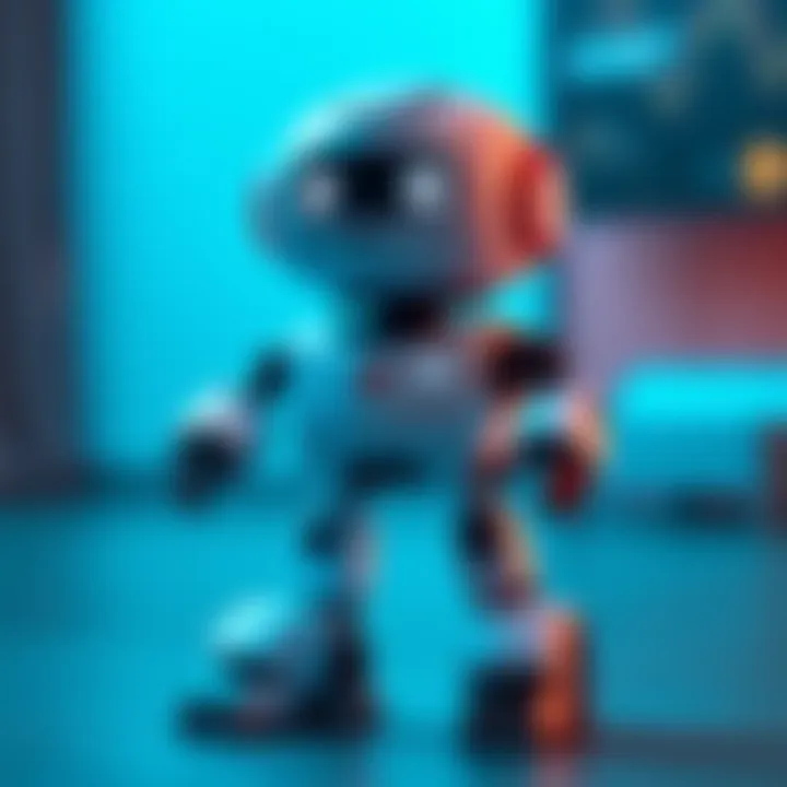 A $400 bipedal robot toy from Hugging Face, standing upright with an expressive face, demonstrating its playful design and AI features.