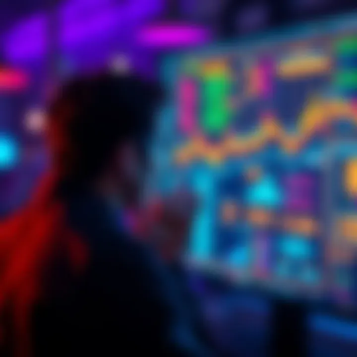 A person reviewing digital content on a screen while AI algorithms run in the background.