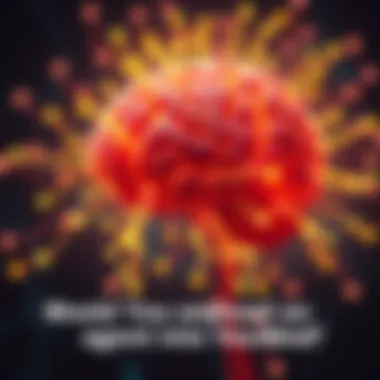 A human brain connected to glowing circuits representing artificial intelligence integration