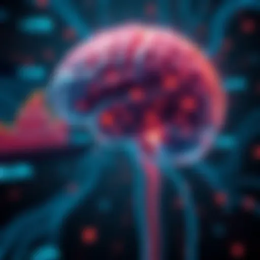 A visual representation of human brain activity related to cognition prediction, with data graphs and neural network illustrations in the background.