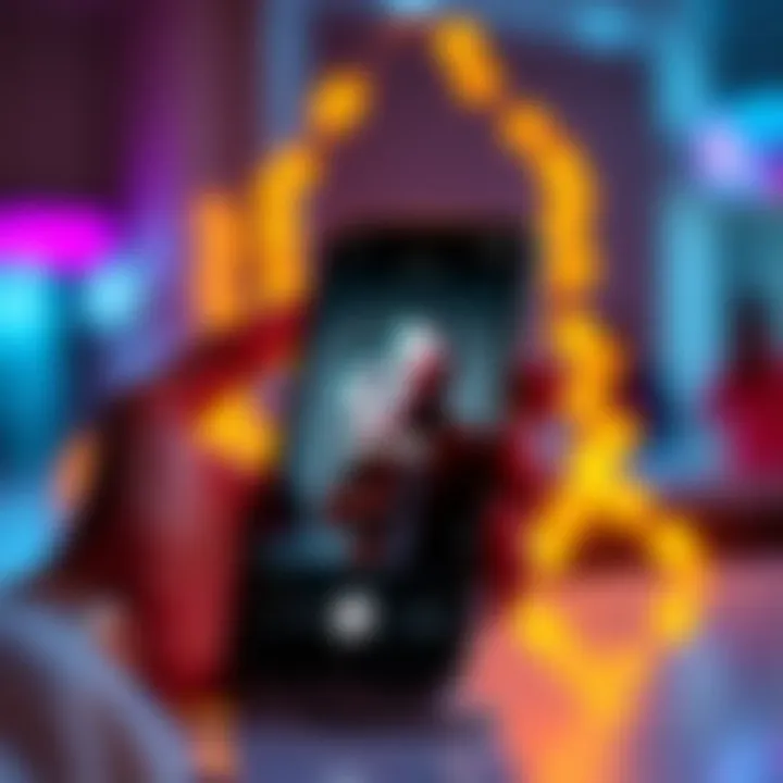 A smartphone screen showing a TikTok interface with creative content being uploaded, simulating human interaction.