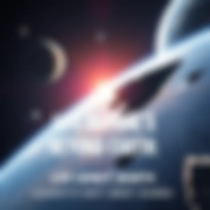 An illustration showing a spaceship traveling through space toward a distant planet, symbolizing humanity's exploration and potential colonization of other worlds.