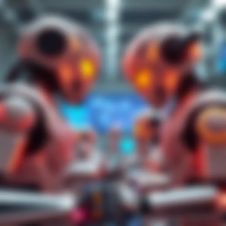 Humanoid robots engaged in tests during the Worldwide Humanoid Robot Games, showcasing their skills and innovations.