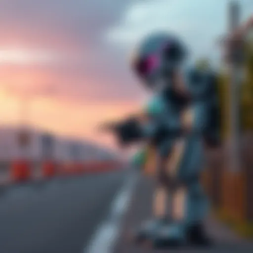 A humanoid robot designed for patrols stands on the border between China and Vietnam, showcasing advanced robotic technology.