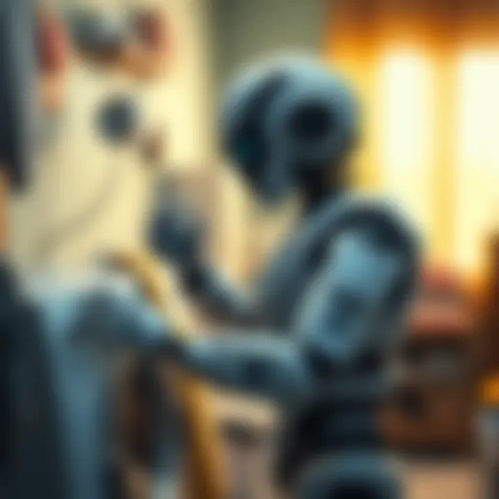 A humanoid robot performing laundry and tidying up in a home environment