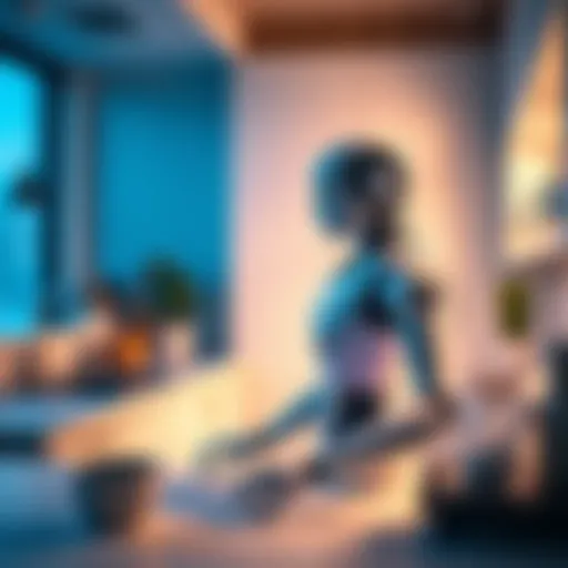 A humanoid robot performing household chores in a modern home kitchen, showcasing its potential as a domestic helper.