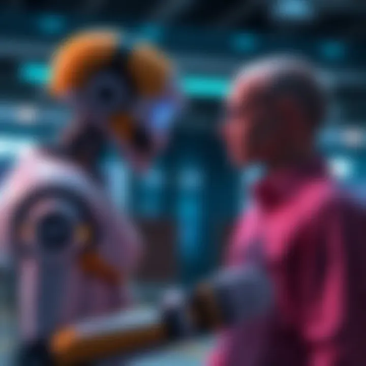 A humanoid robot engaged in conversation with a person, showcasing advanced interaction skills using video insights.