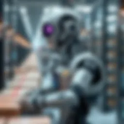 A humanoid robot efficiently sorting parcels at a postal hub in China, showcasing advanced technology in logistics.