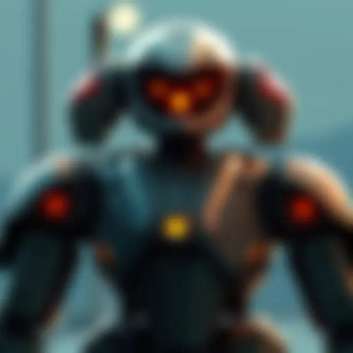 Humanoid Robot Concept for Ukrainian Military A conceptual illustration of a humanoid robot designed for military use, showcasing advanced technology and a futuristic look.