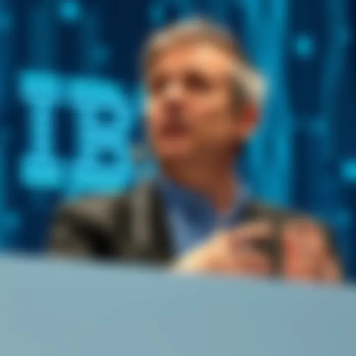 IBM CEO speaking at a conference about the timeline for quantum computing technology