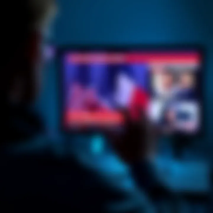 A person looking at a computer screen displaying news about ICE's internal investigation into online critics, symbolizing concerns over accountability and free speech.