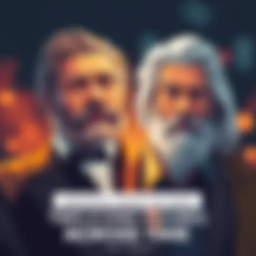 Illustration of two historical figures from different eras, showcasing determination and individuality, inspiring modern people to achieve greatness.