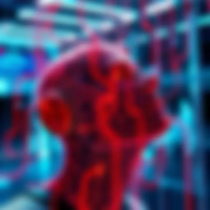 A large language model analyzing data to reveal hidden identities of online users, showcasing the intersection of technology and privacy.