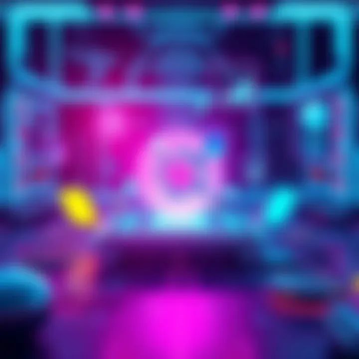 A graphic showing the concept of Ideogram technology with futuristic elements and bright colors