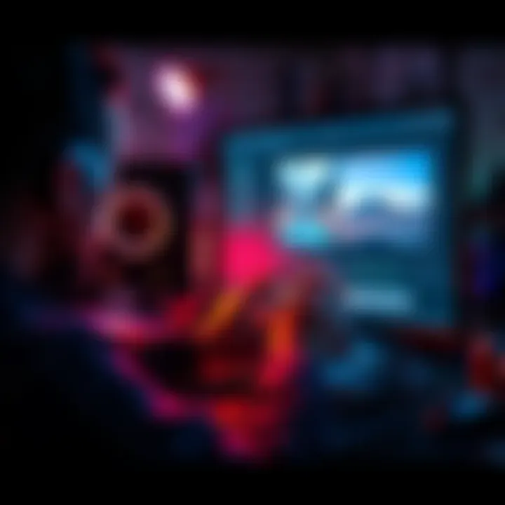 A user working on an image editing software, adjusting colors and effects, with various tools visible on the screen.
