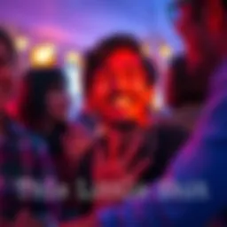 A person laughing with friends, highlighting the humor and communication effects of the phrase 'this little shit' in modern talk.