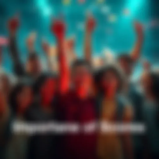 A diverse group of people celebrating achievements in education, sports, and personal milestones, highlighting the significance of scores in their lives.