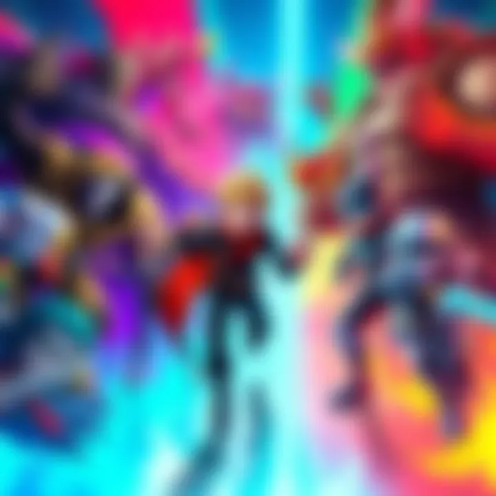 A colorful display of original indie game heroes, each with unique designs and traits, inviting viewers to vote for their favorites.