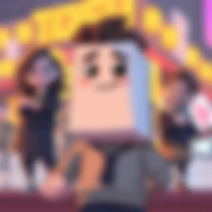 A lighthearted cartoon depicting an indie game developer offering a piece of sentient tofu as a character option, alongside traditional male characters in a gaming context.