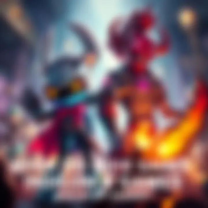 Colorful characters from indie games like Hollow Knight and Hades in an artistic style.