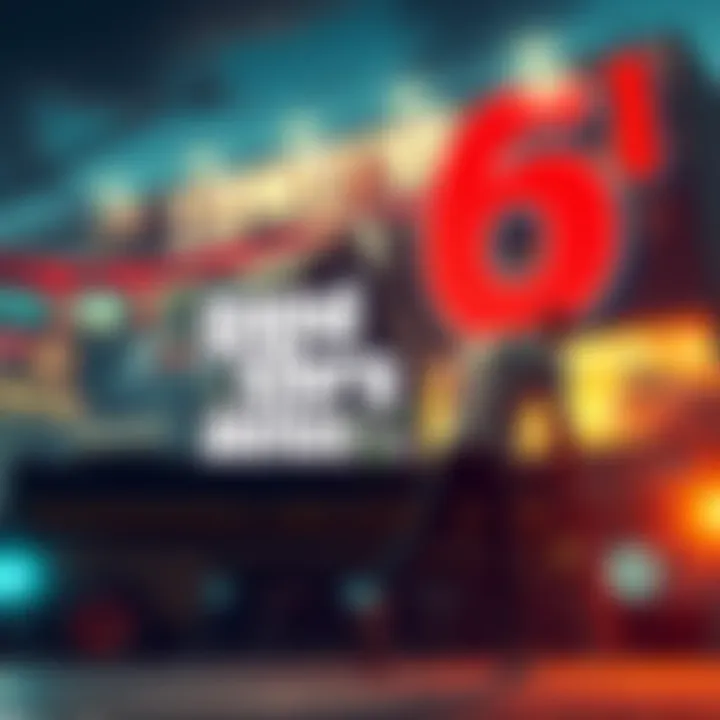 An indie game logo struggles for attention against a large billboard advertising GTA 6, highlighting the challenges of launching an indie game during the same week.