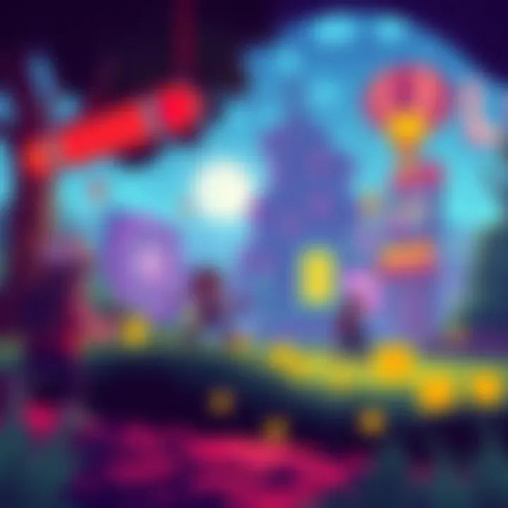 Indie Game with PSX Style Art A vibrant indie game scene showcasing PSX-style graphics, featuring pixelated characters and retro visuals