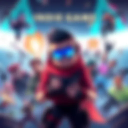 A bright and colorful depiction of popular indie games with characters and gameplay scenes, showcasing creativity and success in gaming.