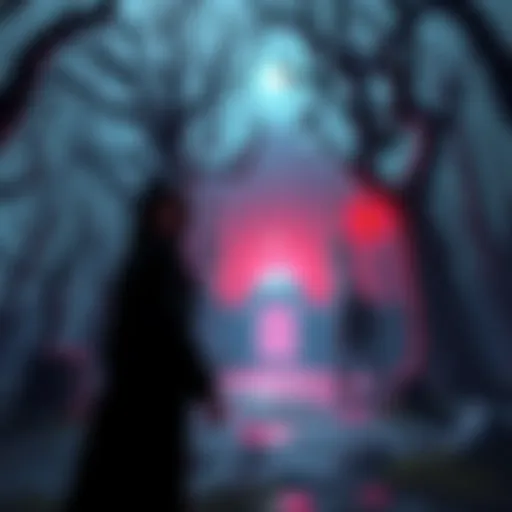 Concept art showing eerie PS1-style horror game characters and environment