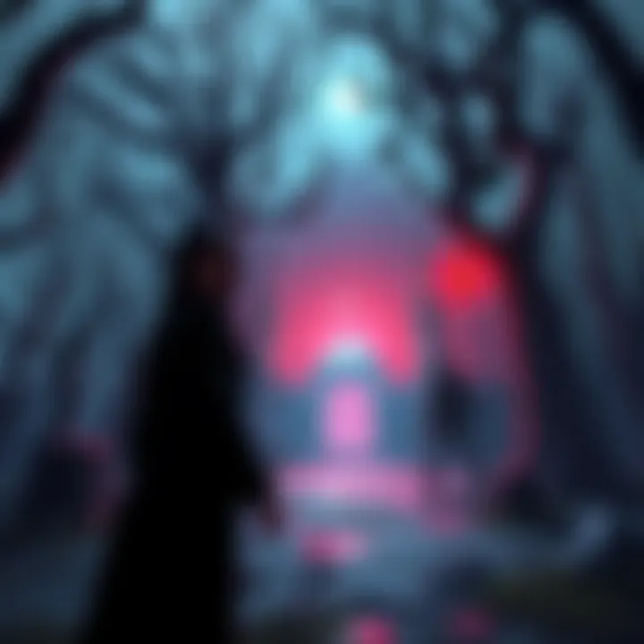 Concept art showing eerie PS1-style horror game characters and environment