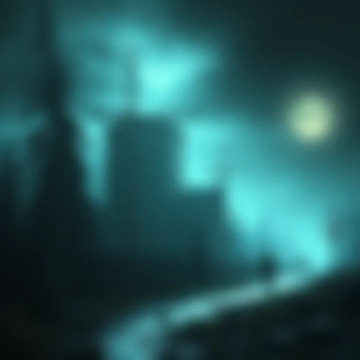 A screenshot of the indie horror game's chilling landscape, showcasing eerie scenery with dark shadows and unsettling details that reflect the psychological themes of the game.