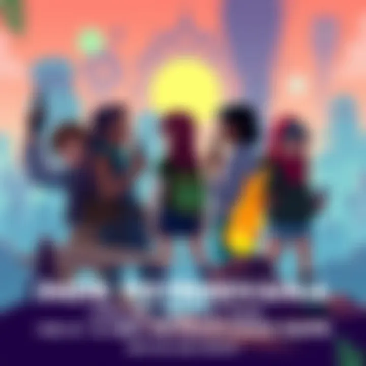 A diverse group of animators, artists, and gamers collaborating on a 2D Metroidvania game, showcasing sketches and designs.
